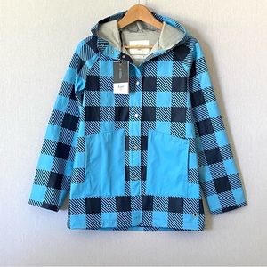 Herschel Rain Coat in Blue Check